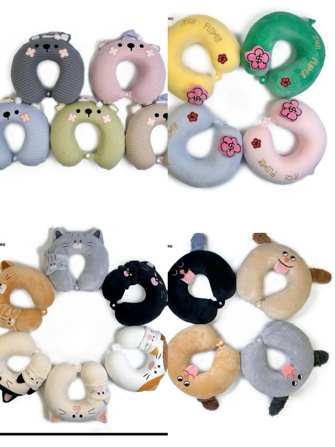 Rongle Cheng Memory Foam Neck Pillow, Soft Portable Travel Pillow Massage Neck Cervical Airplane Train Car Pillow