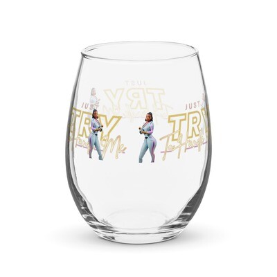 Stemless Try Me wine glass