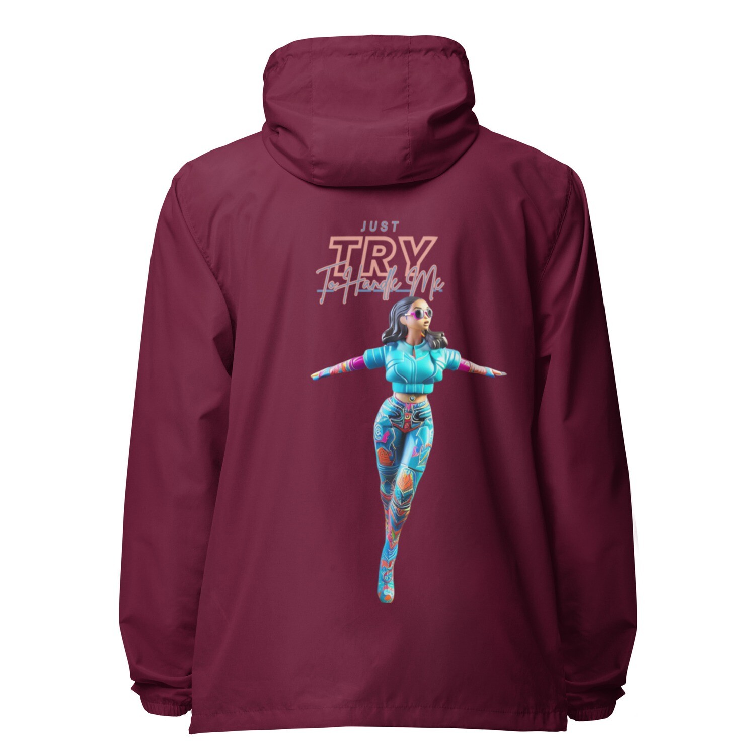 Just Try To Handle Me zip up windbreaker