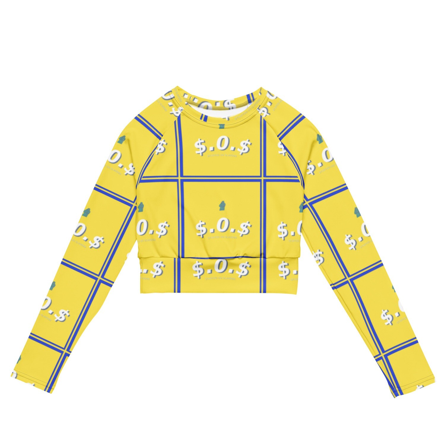 S.O.S long-sleeve crop top