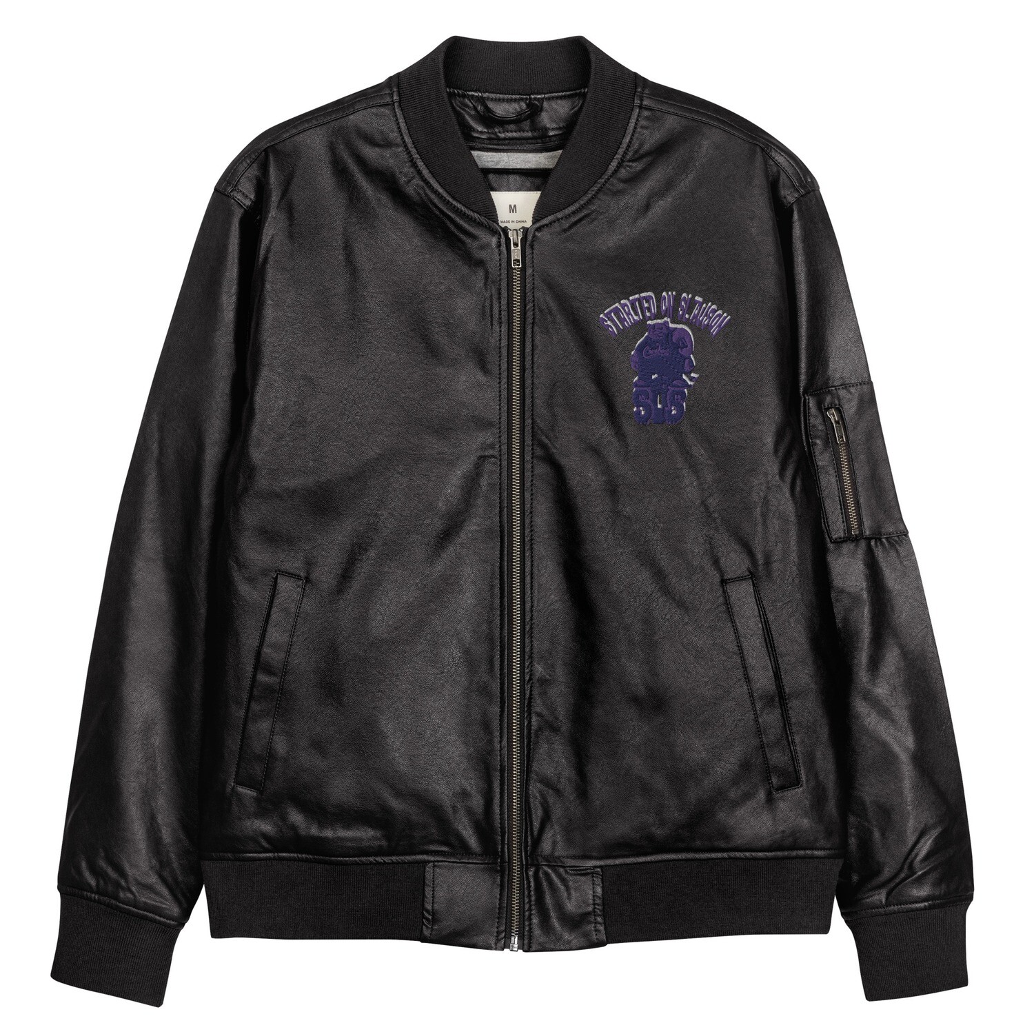 S.O.S Leather Bomber Jacket