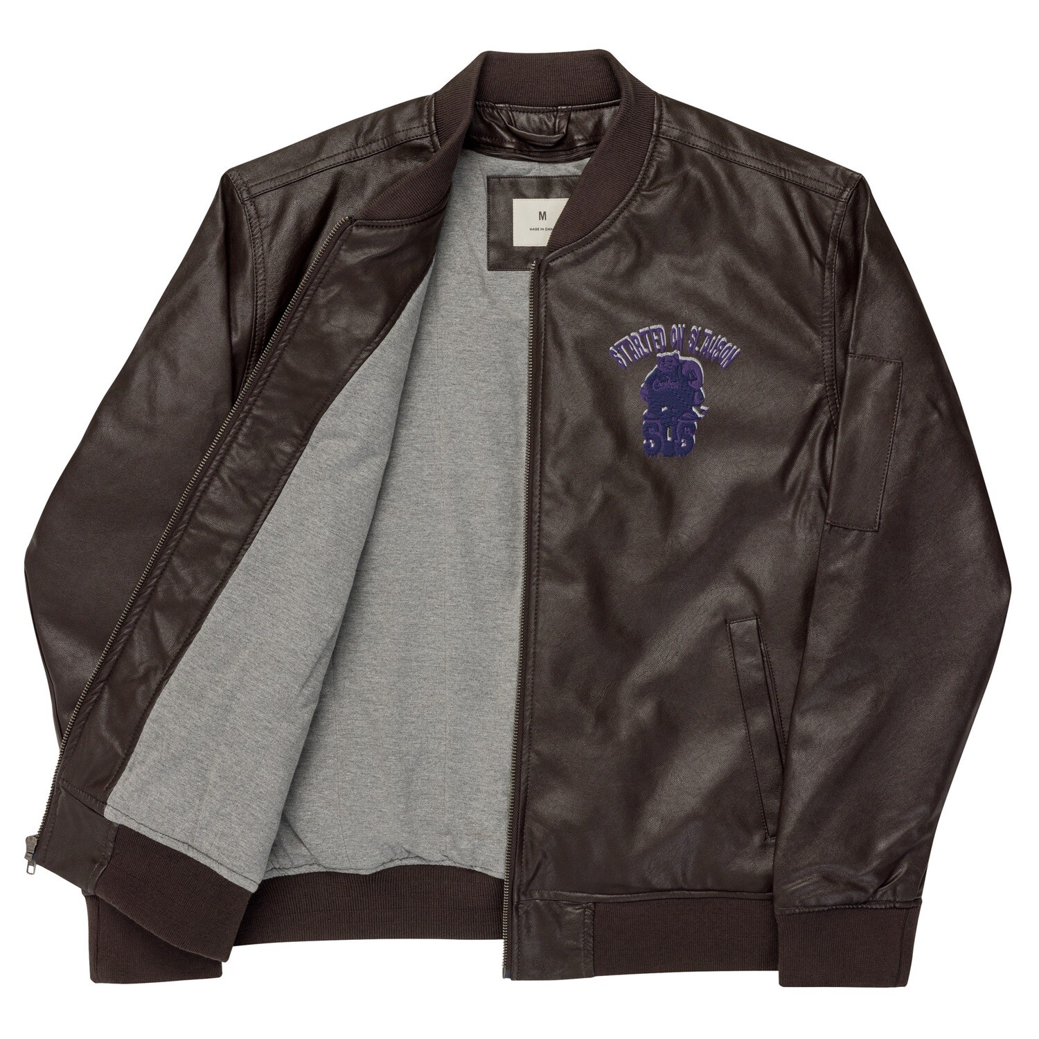 S.O.S Leather Bomber Jacket
