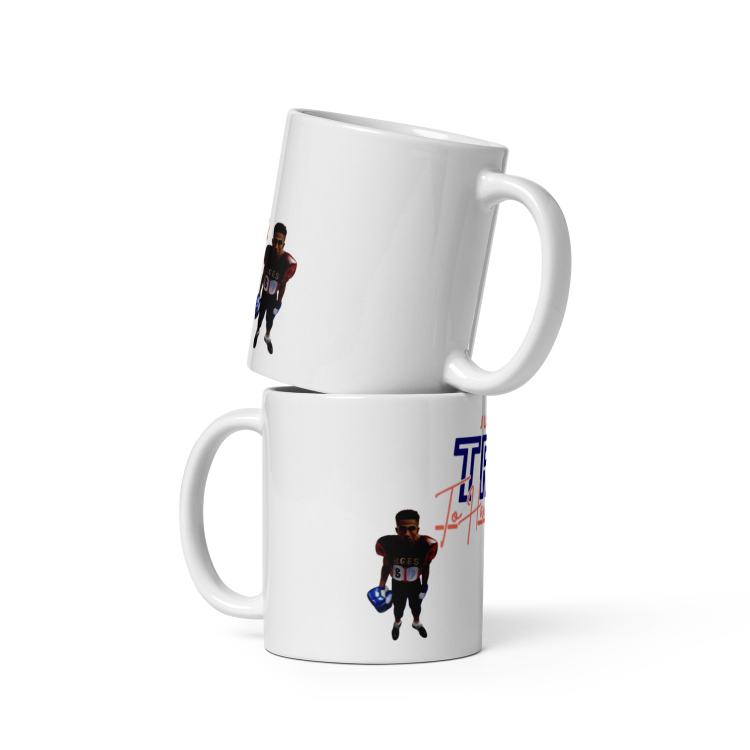 White glossy Try Me mug