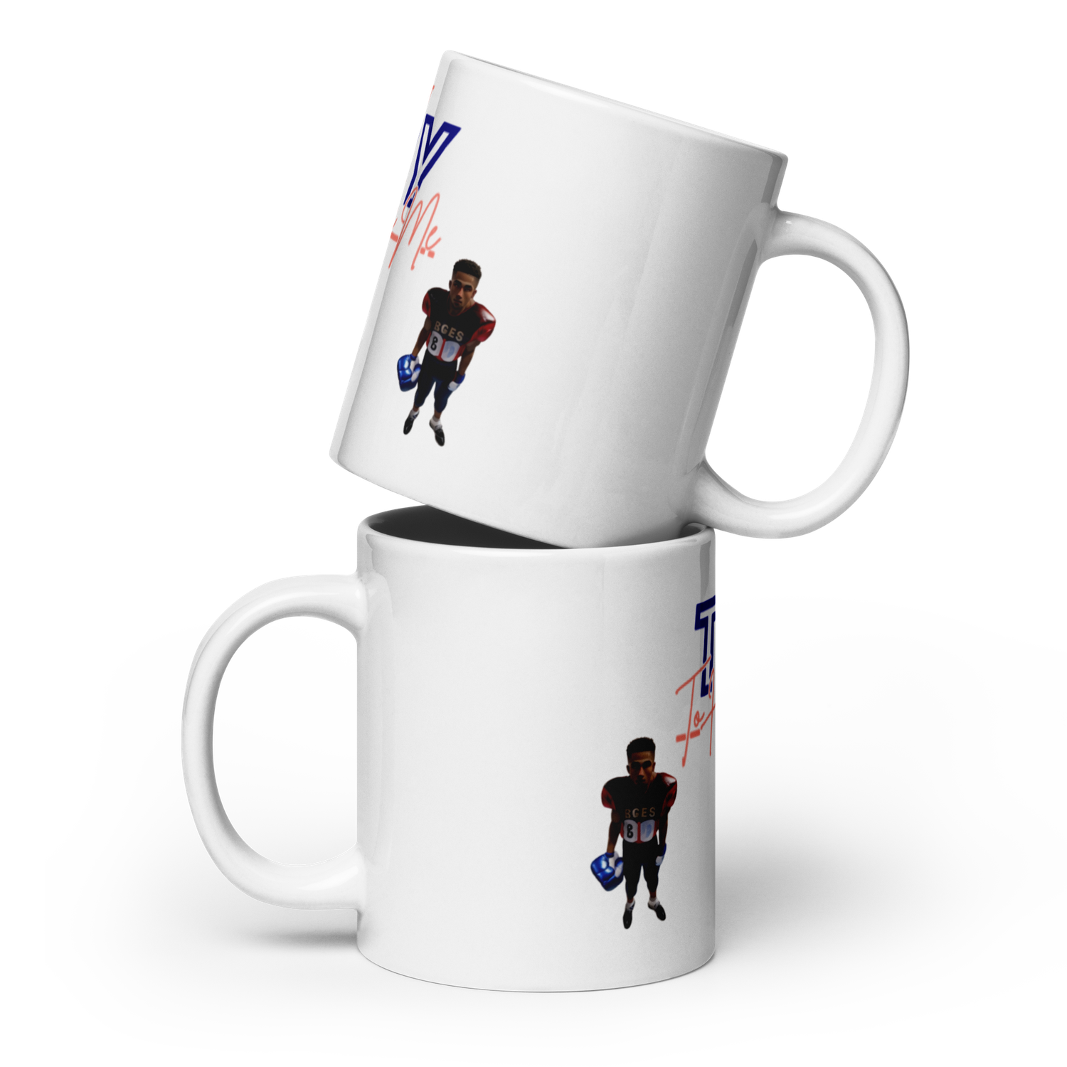 White glossy Try Me mug