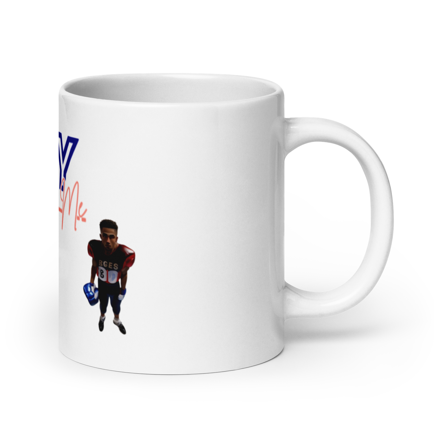 White glossy Try Me mug