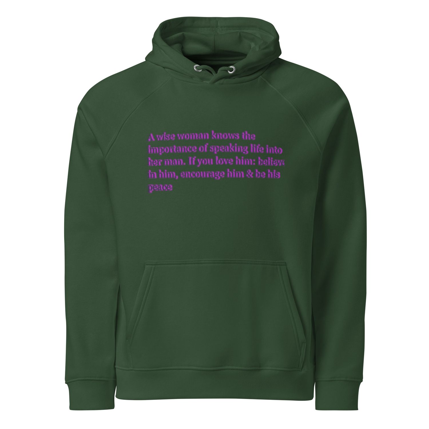 A Wise Woman eco raglan hoodie