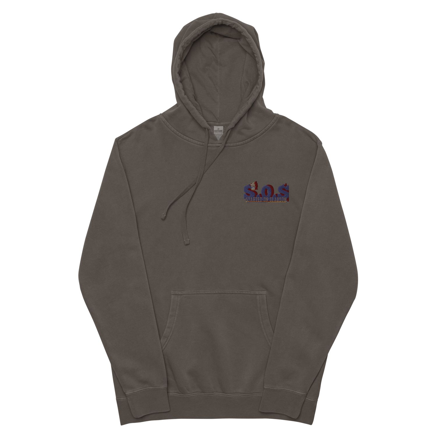 S.O.S pigment-dyed hoodie