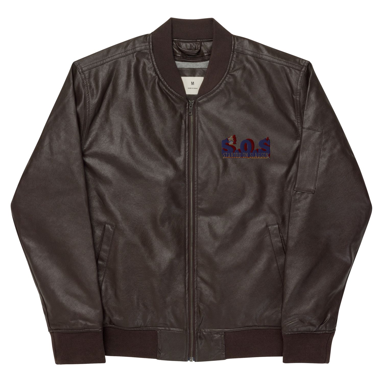 S.O.S Leather Bomber Jacket