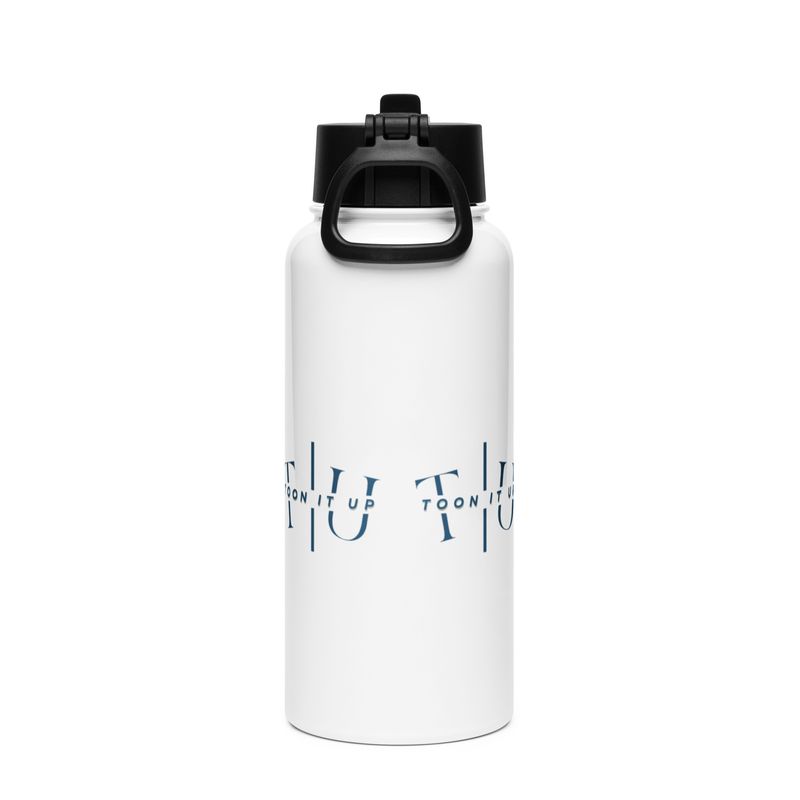 Toon It Up steel water bottle with a straw lid