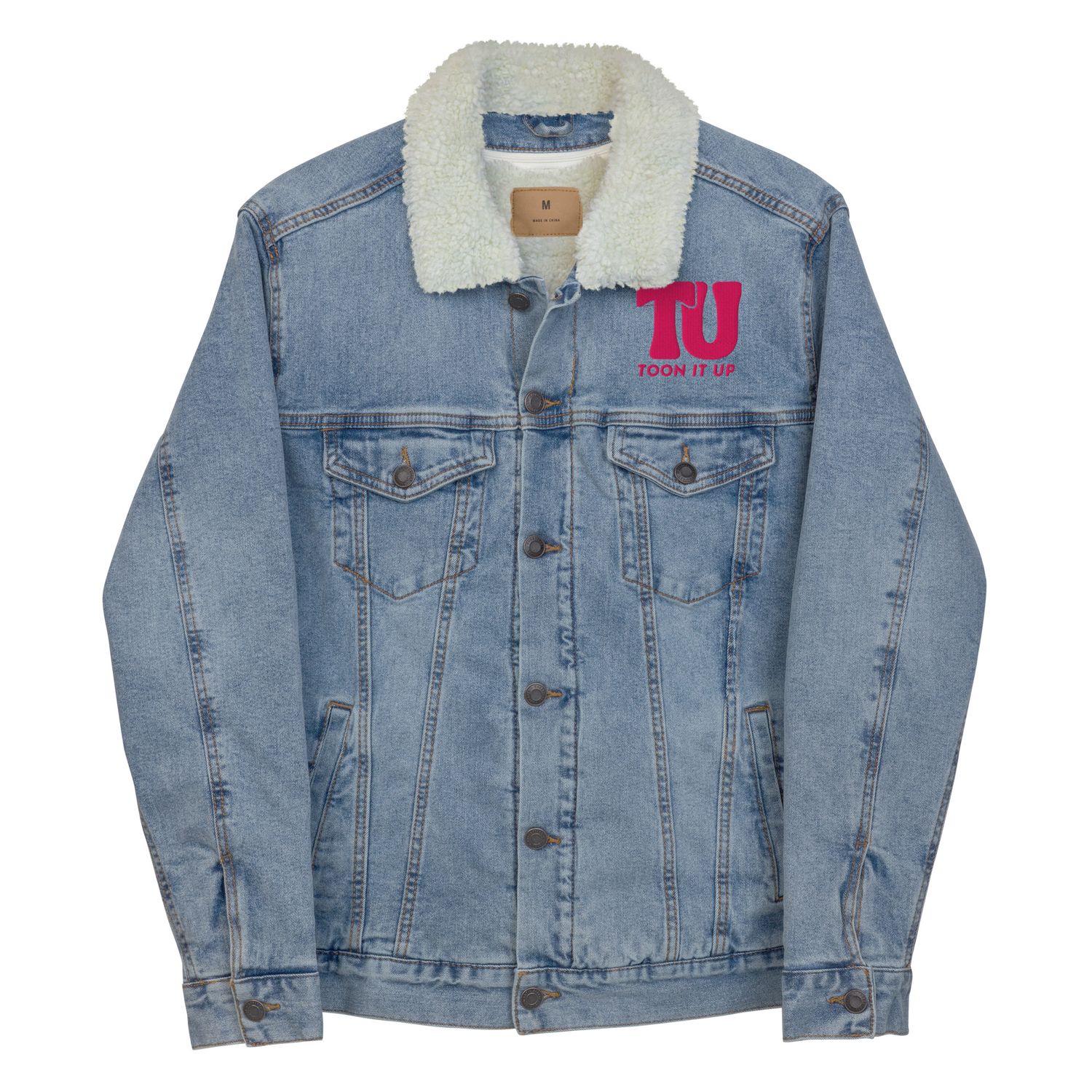 Toon It Up denim sherpa jacket
