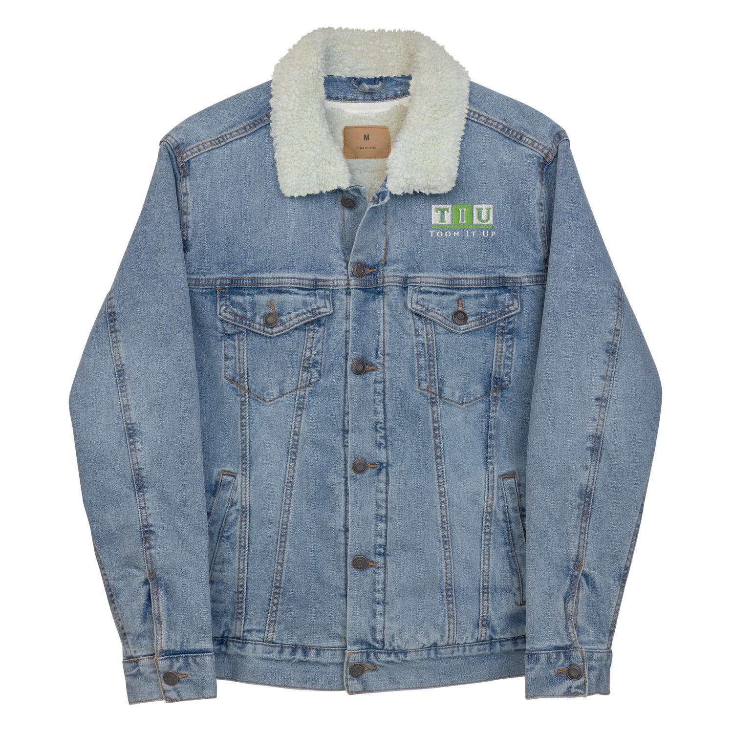 Toon It Up denim sherpa jacket