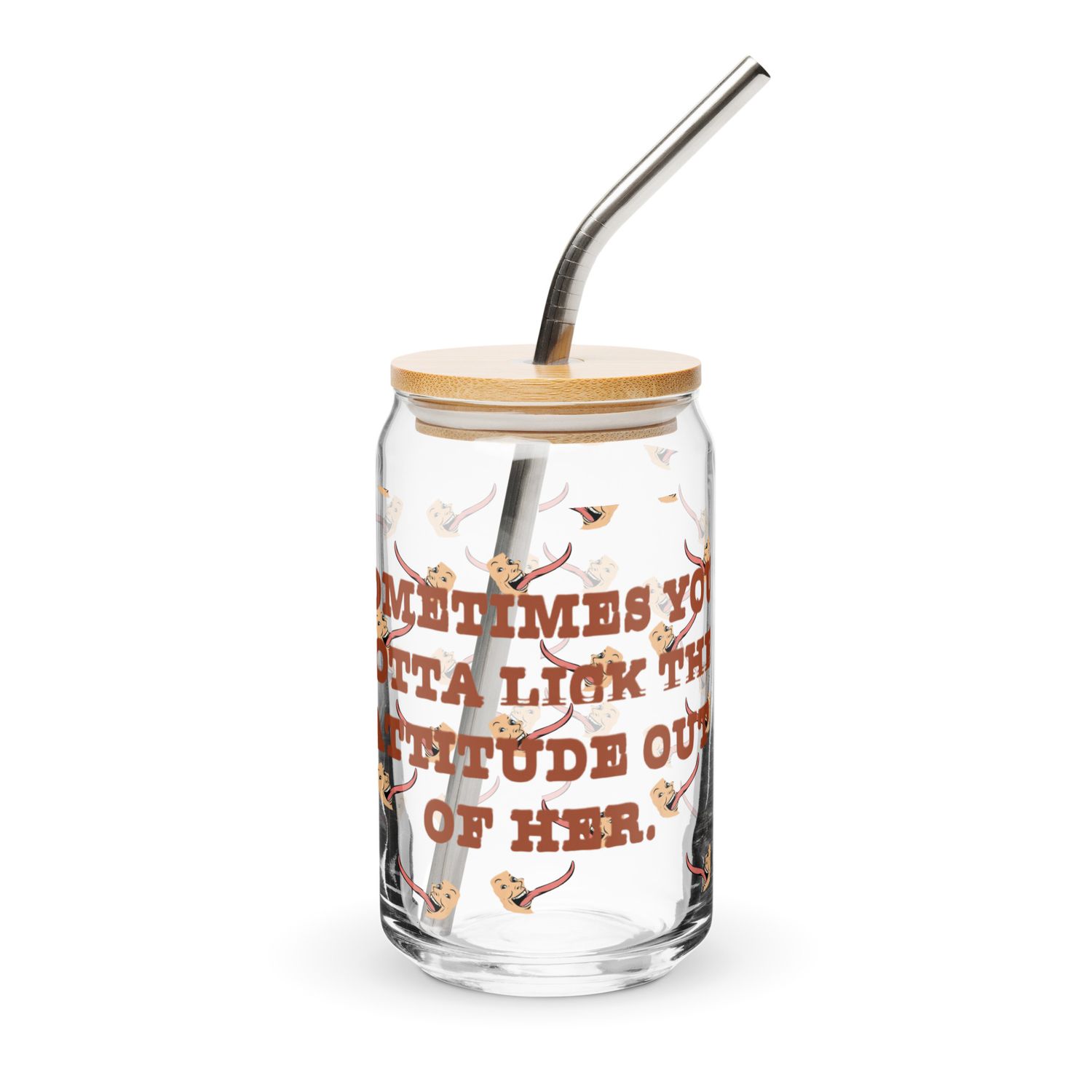 Lick The Attitude Can-shaped glass