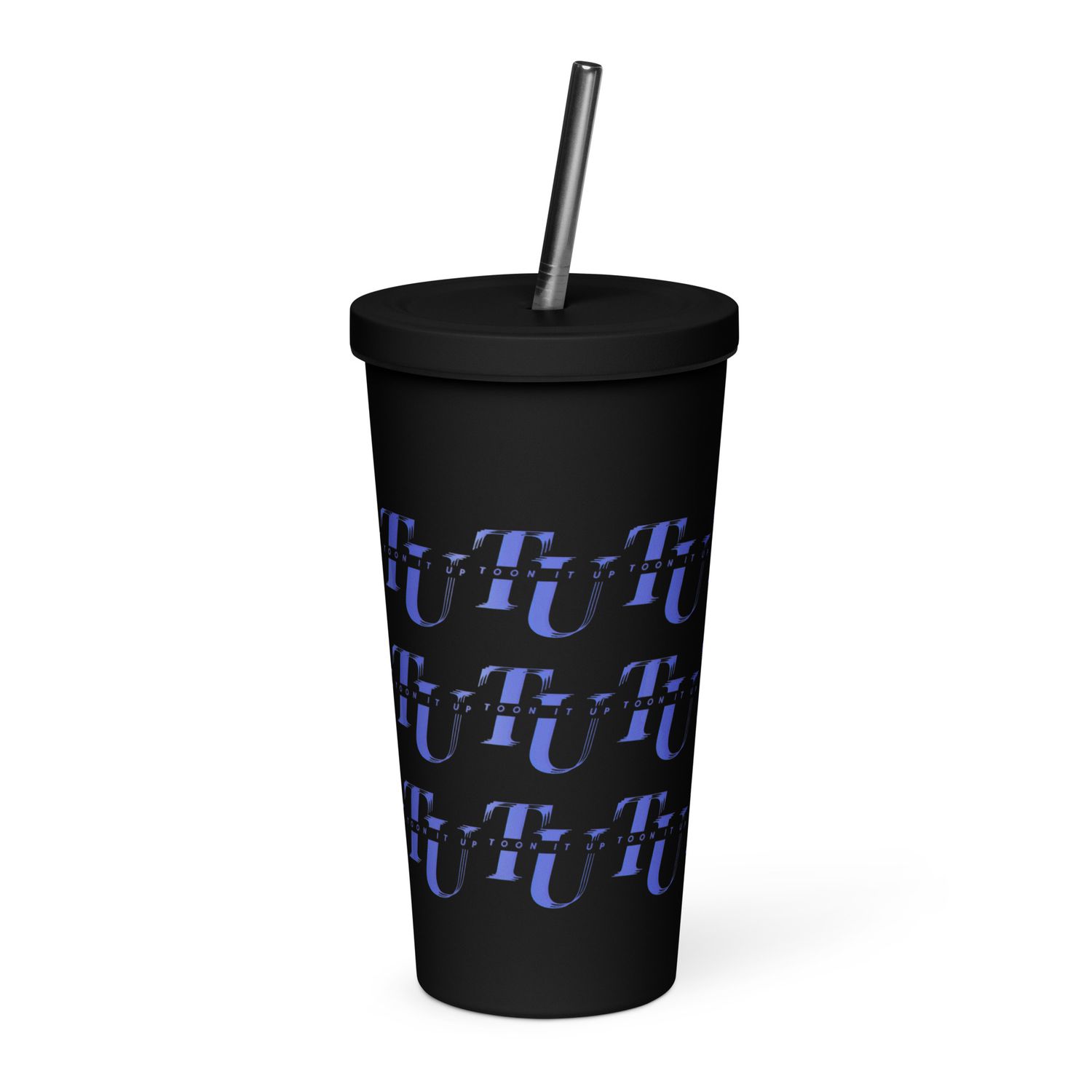 Toon It Up tumbler with a straw