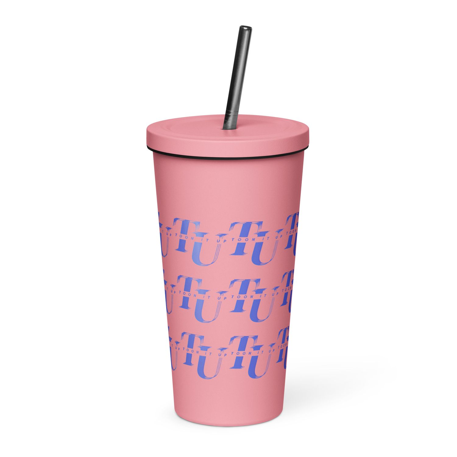 Toon It Up tumbler with a straw