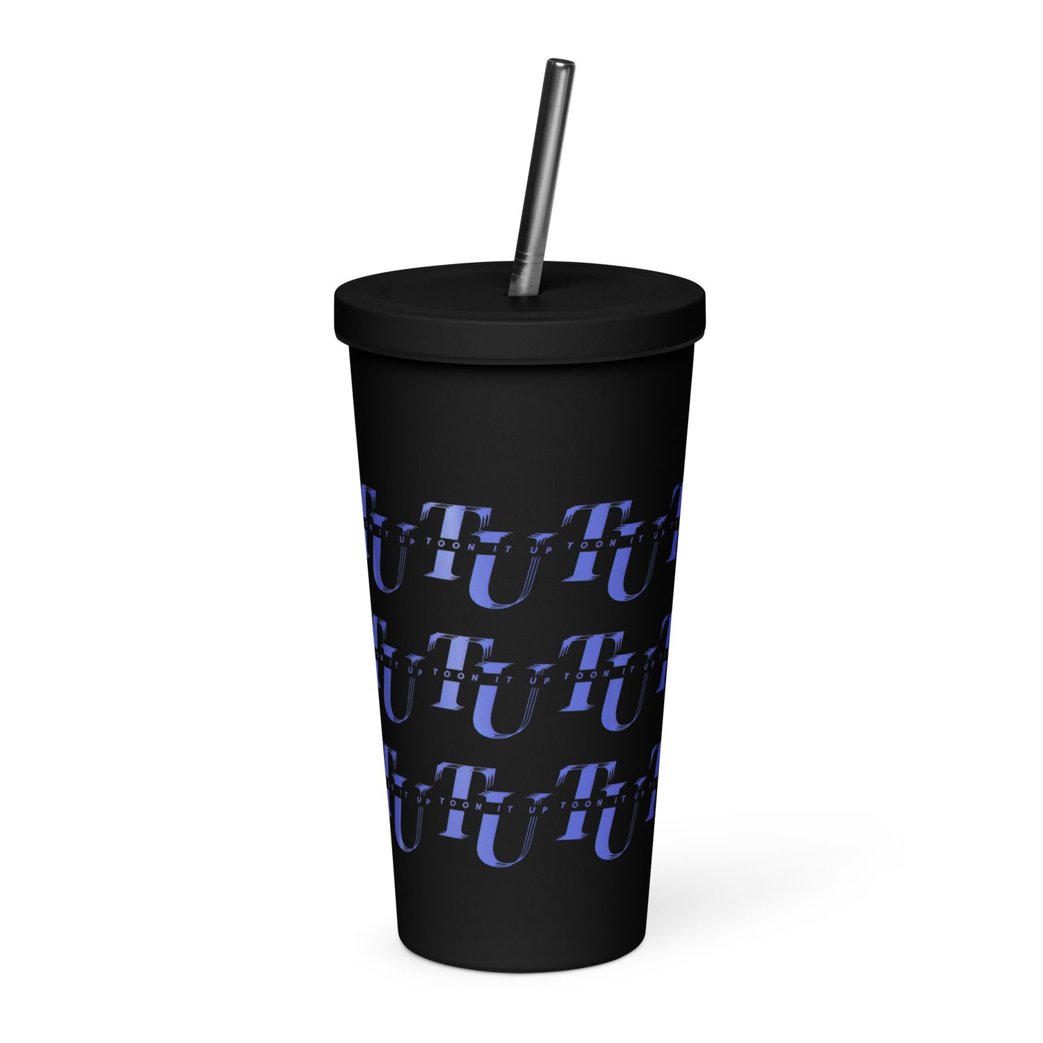Toon It Up tumbler with a straw