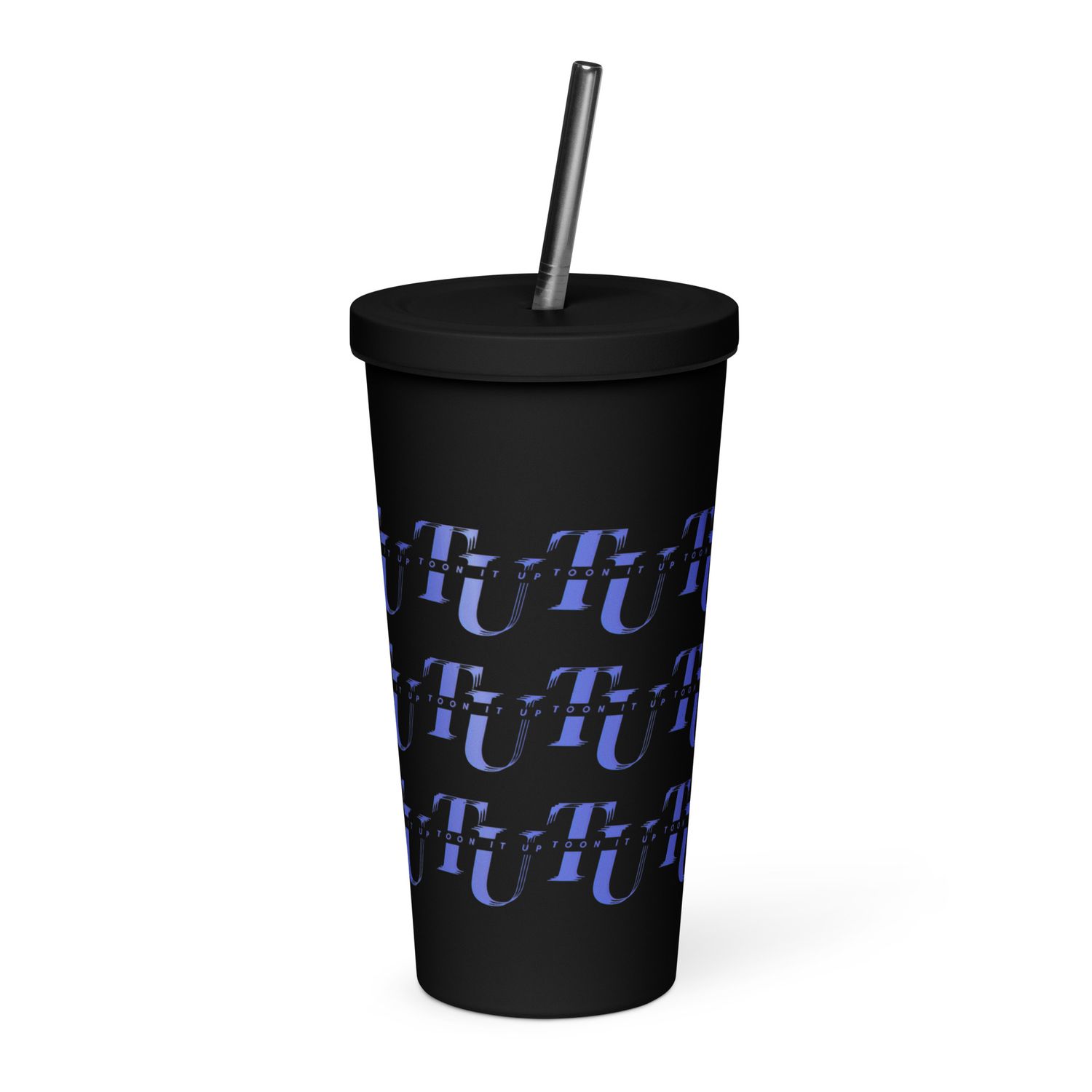 Toon It Up tumbler with a straw
