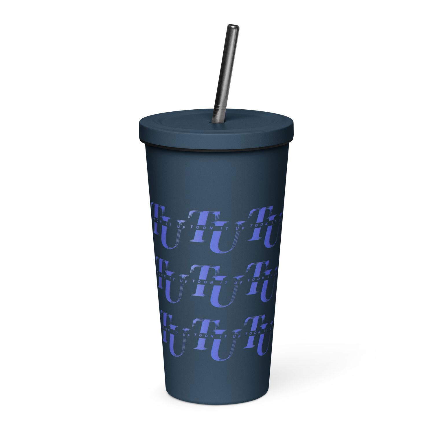 Toon It Up tumbler with a straw