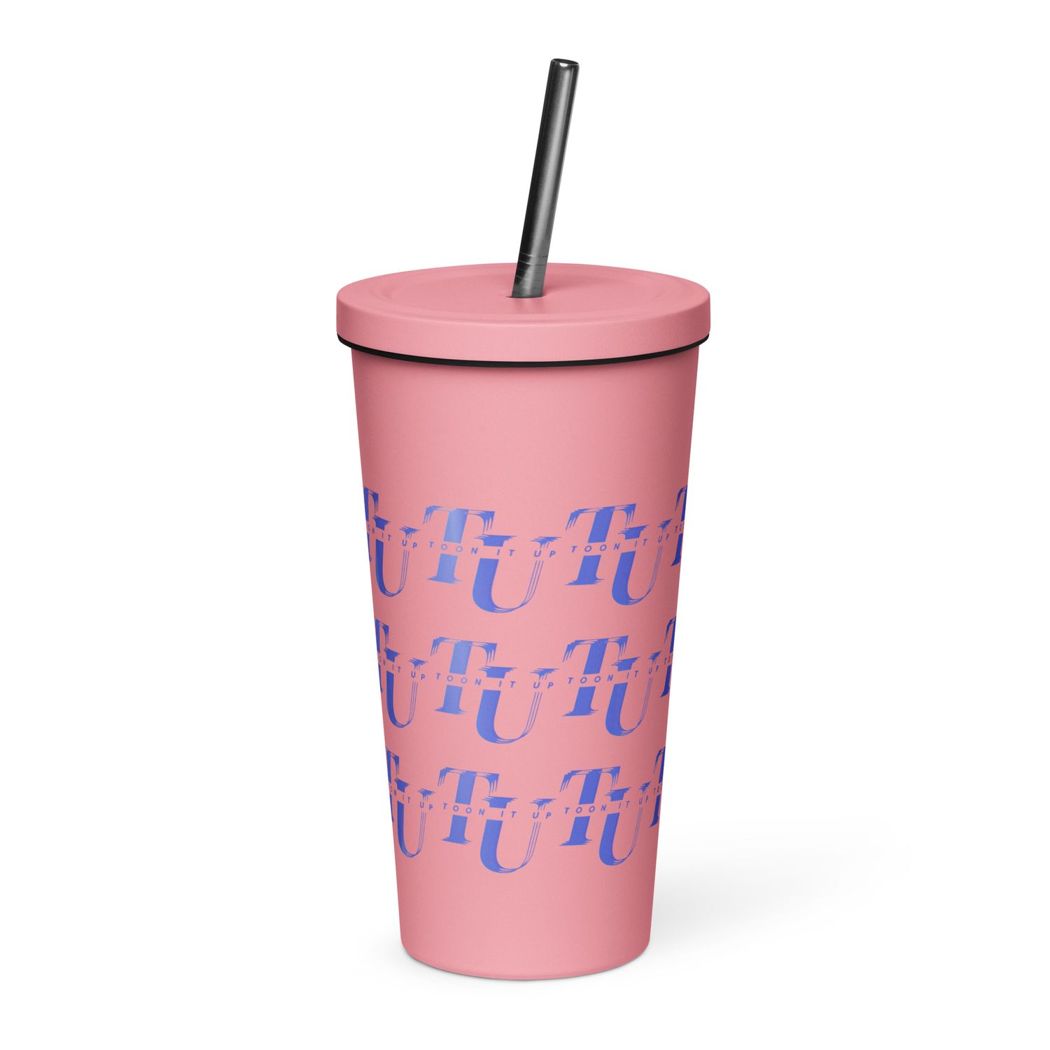 Toon It Up tumbler with a straw
