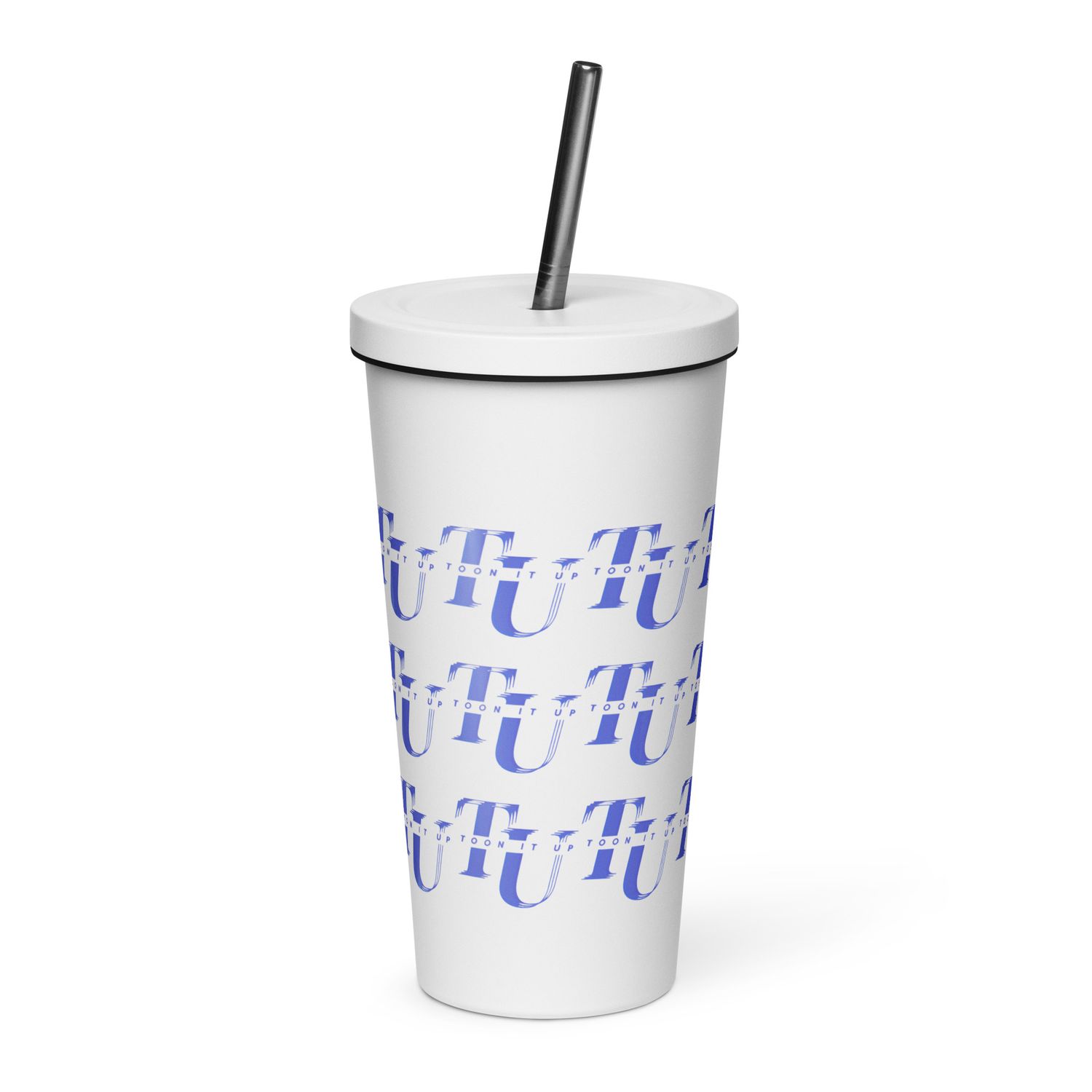 Toon It Up tumbler with a straw