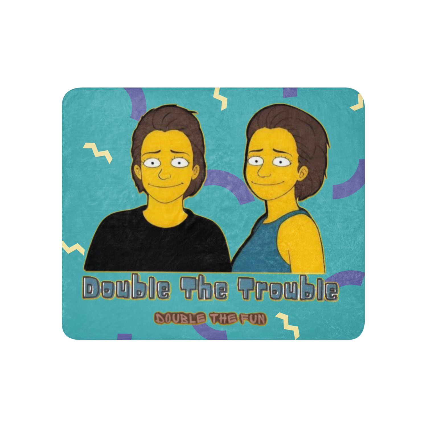 Double Trouble Sherpa blanket