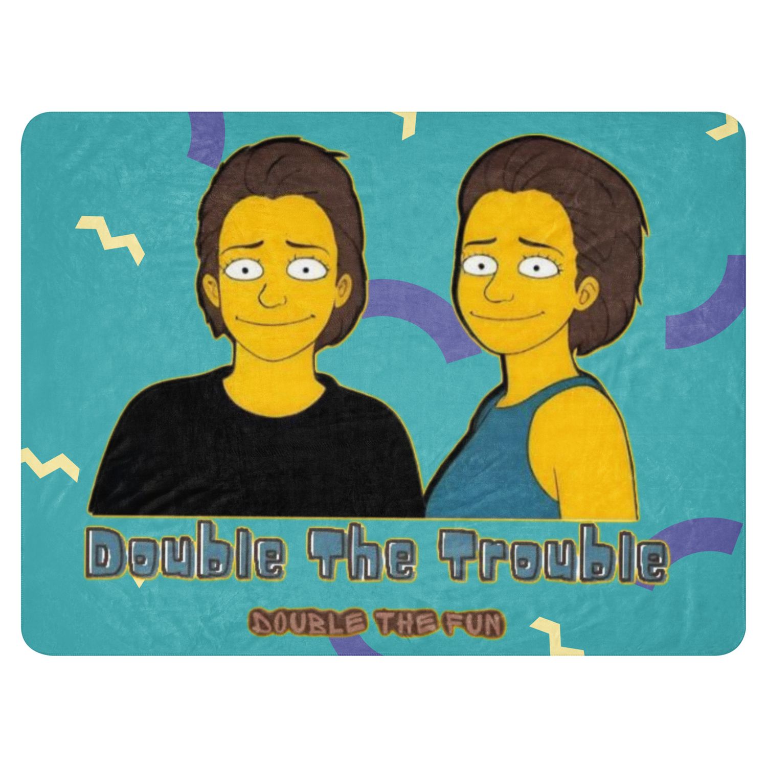 Double Trouble Sherpa blanket