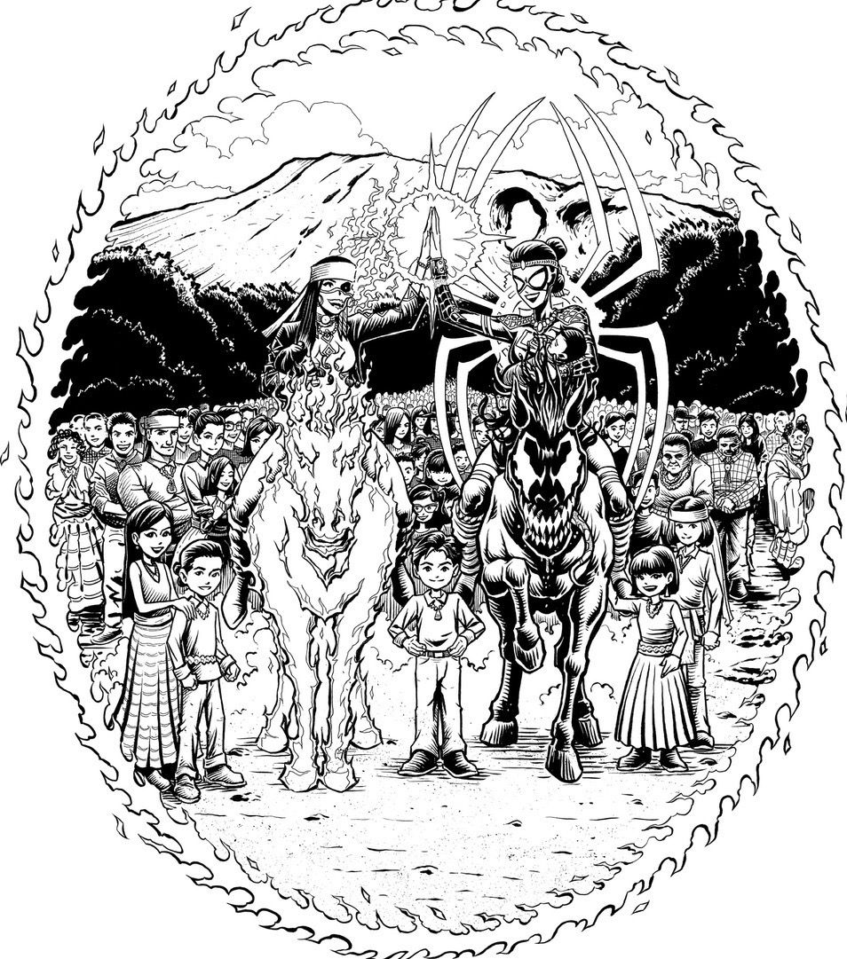 Spirit Rider and Spider-Weaver Rescuing Indigenous Peoples Enslaved In The San Luis Valley of Colorado