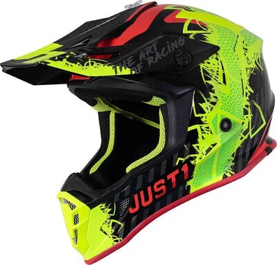CASCO CROSS JUST1 J38 MASK FLUO YELLOW RED BLACK