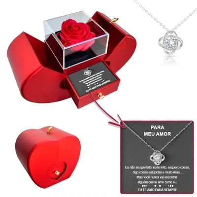 Mengen 925 Sterling Silver Necklace With Royal Rose - For My Love