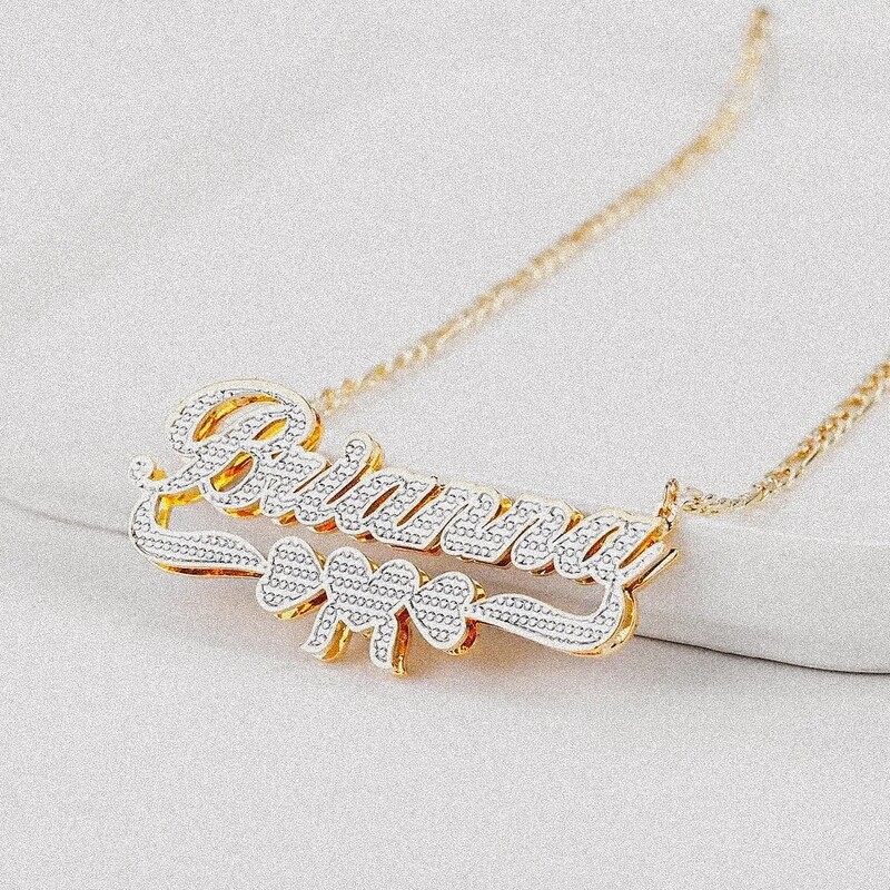 Ribbon 3D Custom Nameplate Necklace