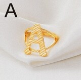 18k Gold Plated Resizable Initial Ring