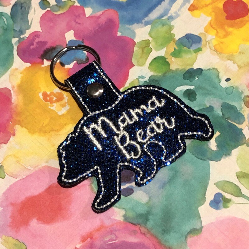 Mama Bear Glitter - Blue