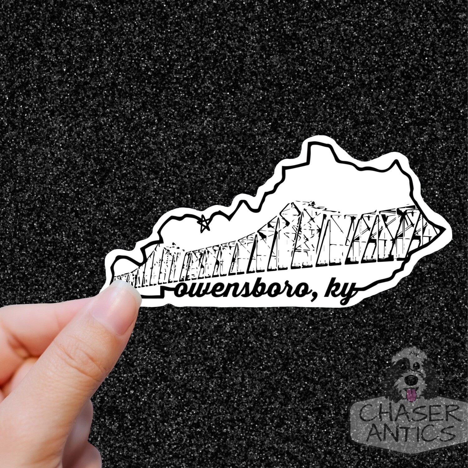 Owensboro Kentucky Sticker | 3 inches | White