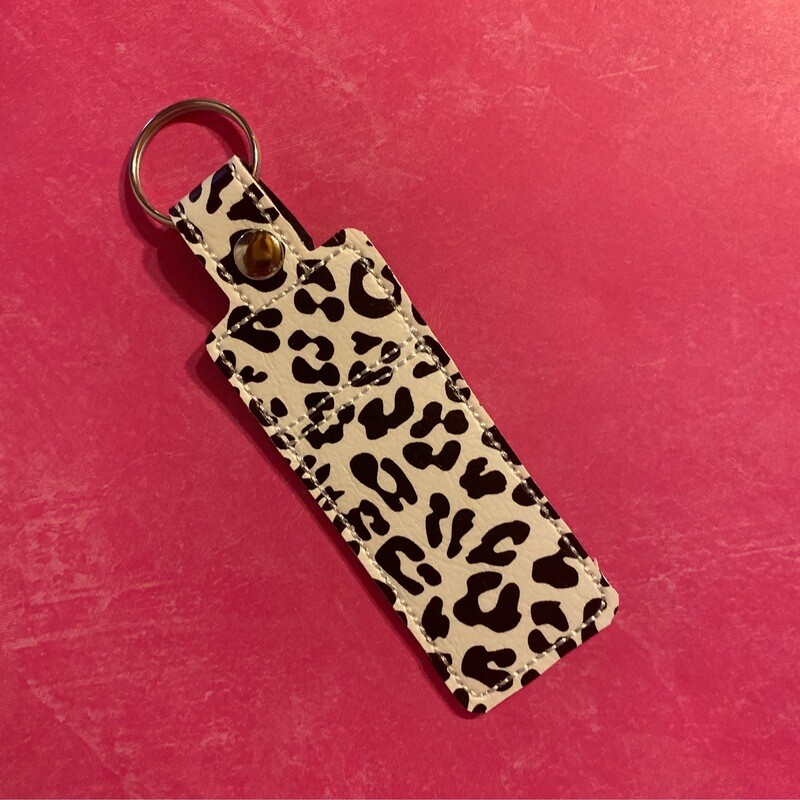 Black Cheetah Chapstick Holder