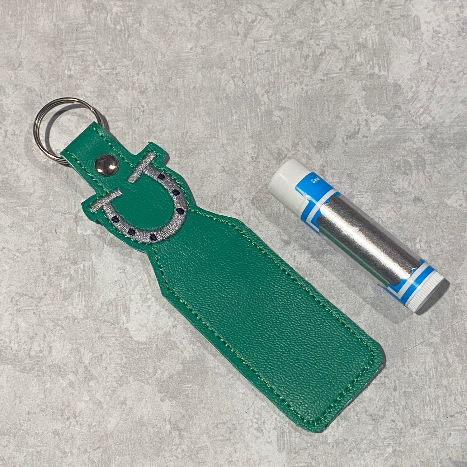 Green Horseshoe Chapstick Holder