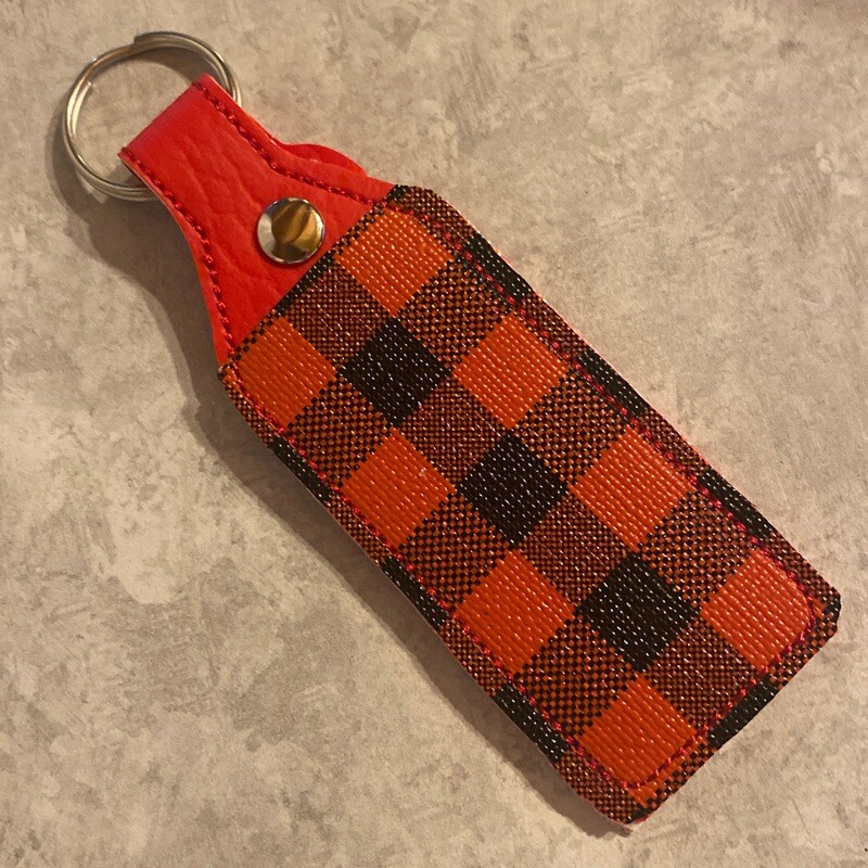 Buffalo Plaid Chapstick Holder RED