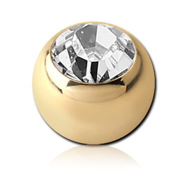 Threaded Ball - Gold Zircon - Jewelled