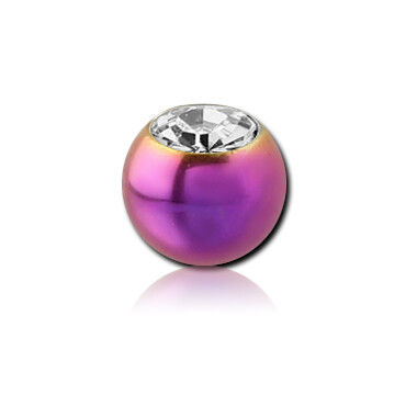 Threaded Ball - Titanium - Jewelled