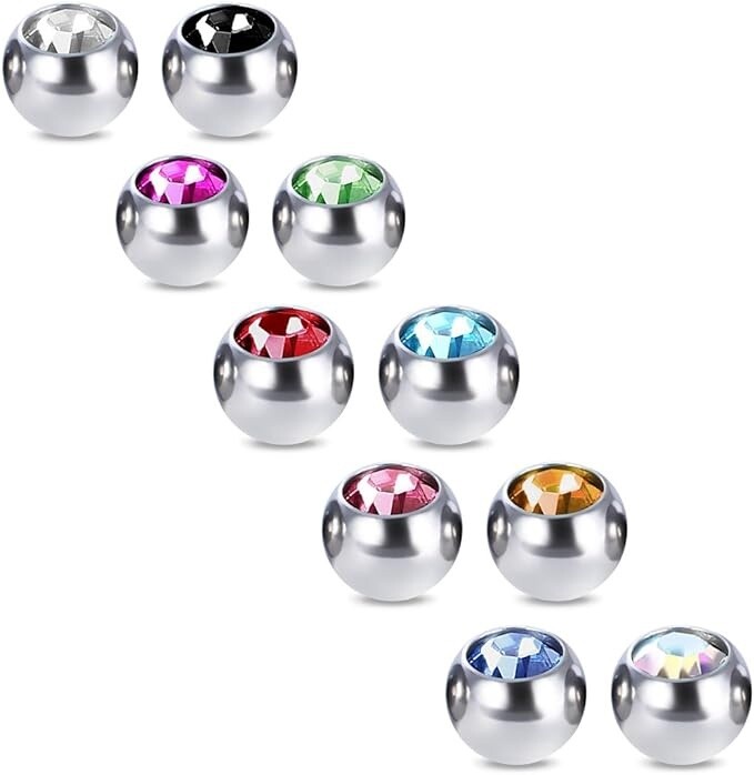 Threaded Ball - Surgical Steel - Jewelled