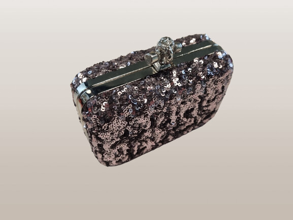 Silver Knot Closure Clutch
