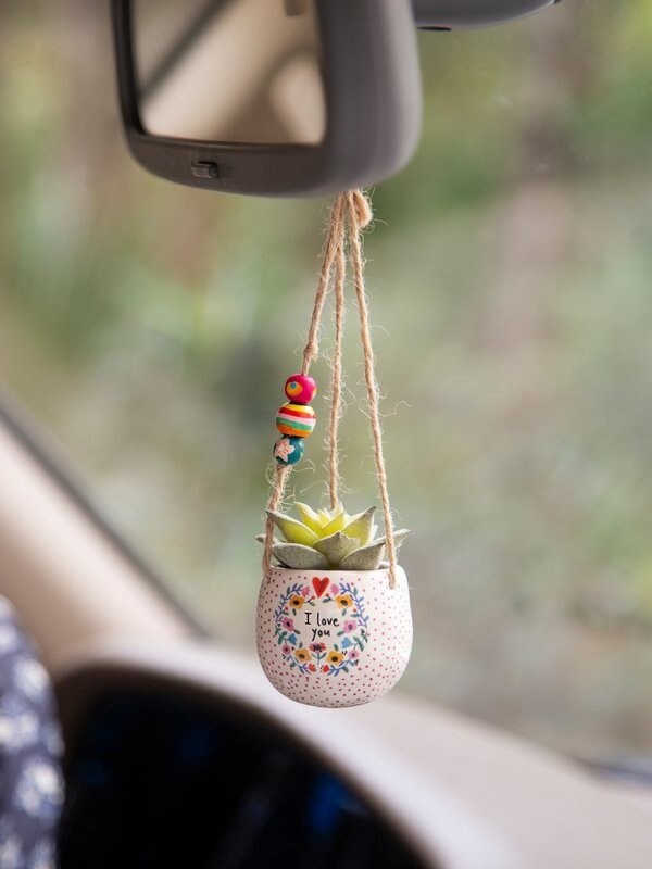 Car Charm - I Love You Hanging Succulent