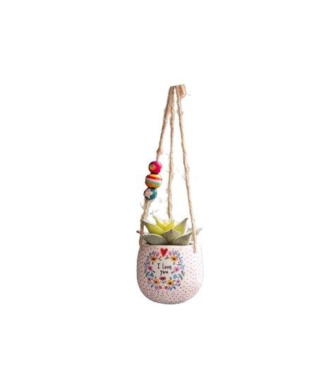Car Charm - I Love You Hanging Succulent