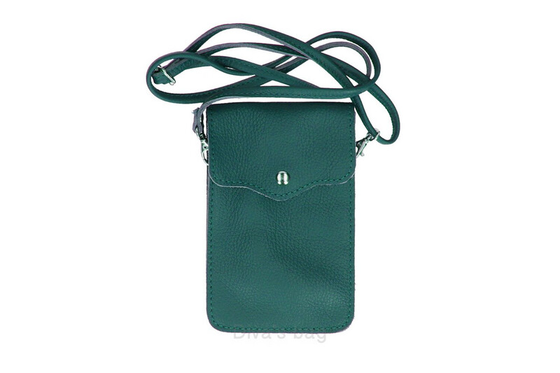 Crossbody Phone Bag with dome closure - Teal