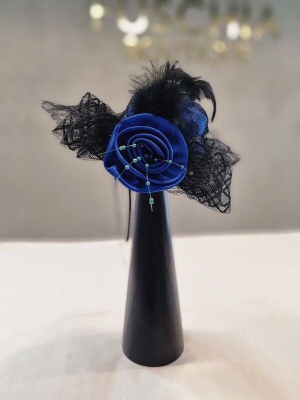 Mini Hat Fascinator with rose flower