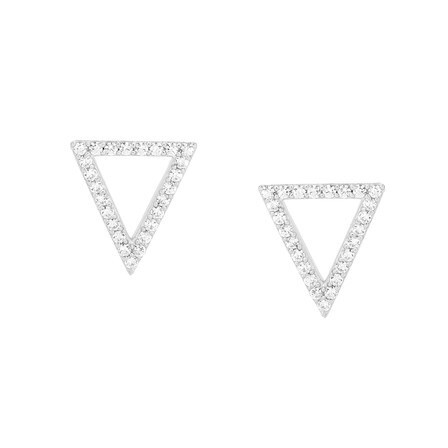 SS CZ Triangle Earrings