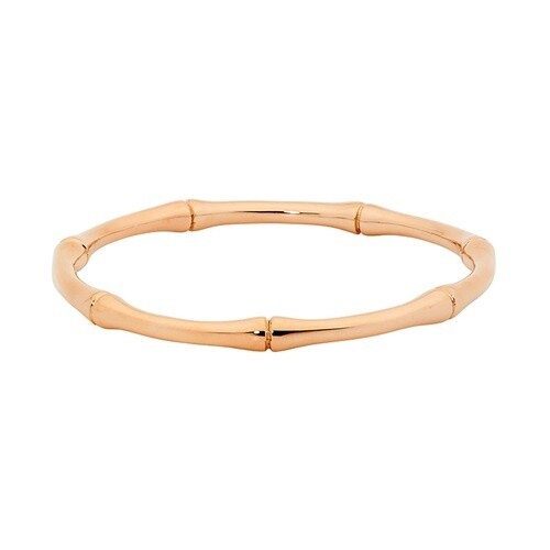 Steel IP Rose Gold Plated Bamboo Bangle