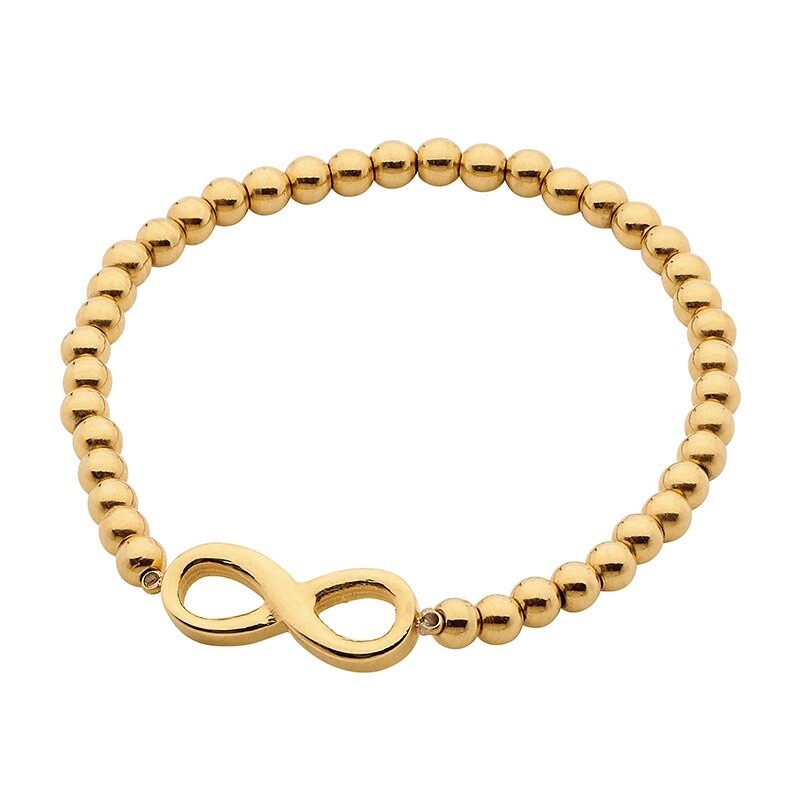Steel IP Gold Plated 4mm Infinity Bracelet