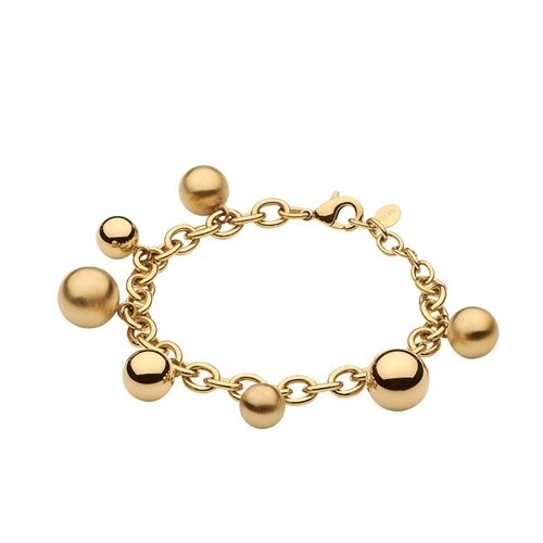 Steel Gold IP Matt Ball Bracelet