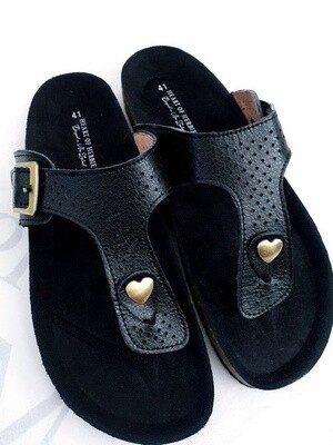 Leather Hedda Sandal - Black - Size 37