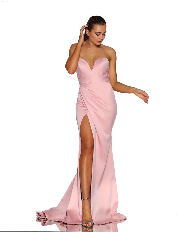 Jadore | JX2013 Satin Strapless Gown - Pink - Size 8