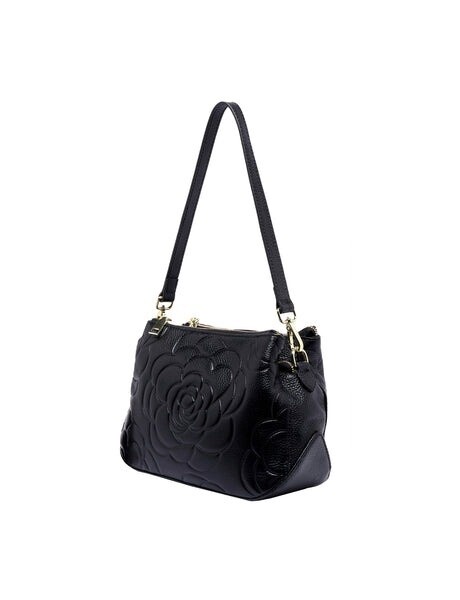 Serenade Leather | Rosie Cross Body Bag - Black